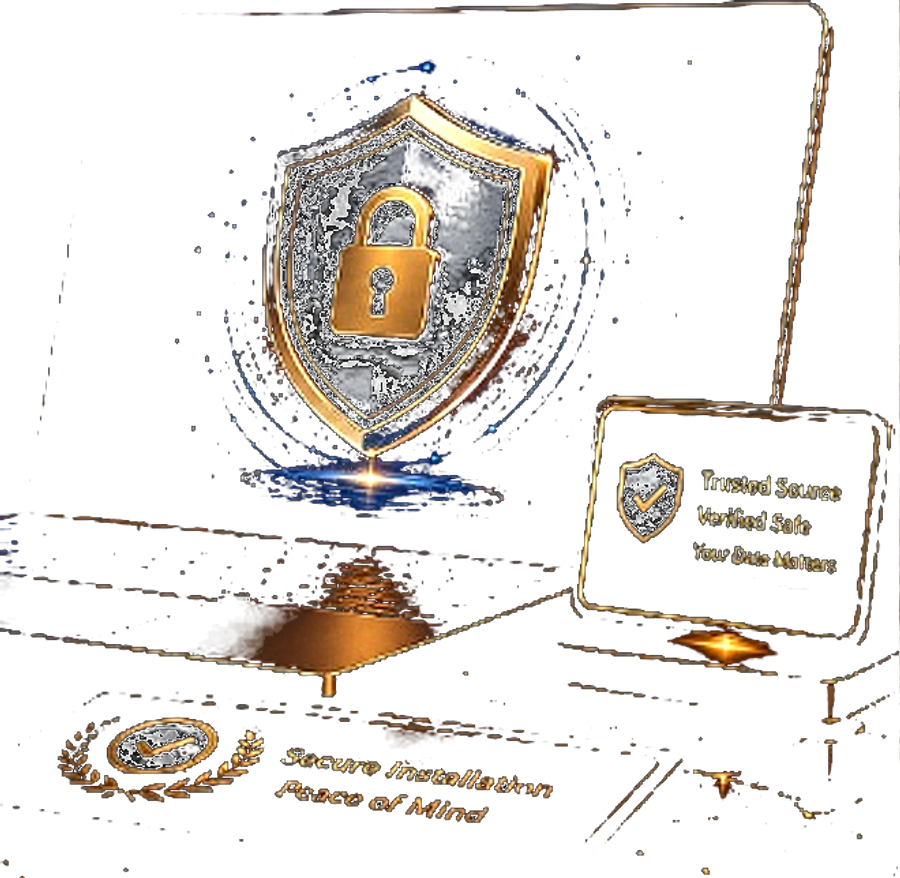 Antivirus warnings on install — secure gold shield and trusted source