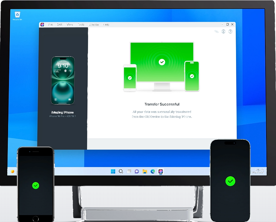 Transfer successful — export all iPhone data with iMazing